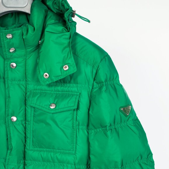 Prada Green Nylon Hooded Puffer Jacket - Picture 4 of 14